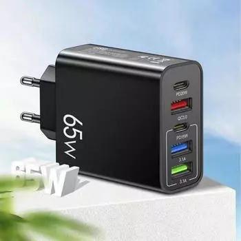 5 портов USB стандарта ЕС для всех телефонов портативное зарядное устройство для путешествий универсальный адаптер питания 1PC BLACK