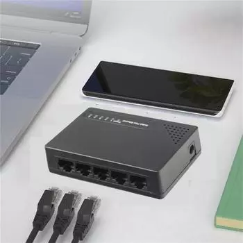 5-портовый 10/100 Мбит/с коммутатор Fast Ethernet Настольный Ethernet-разветвитель Ethernet-концентратор RJ45 Неуправляемый сетевой разветвитель для офиса
