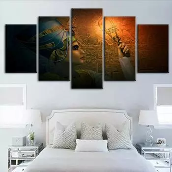 5 предметов Древние египетские пирамиды Клеопатра настенное искусство холст постеры картины домашний декор для гостиной без рамки 20x35cm*2 20x45cm*2 20x55cm*1 No Frame