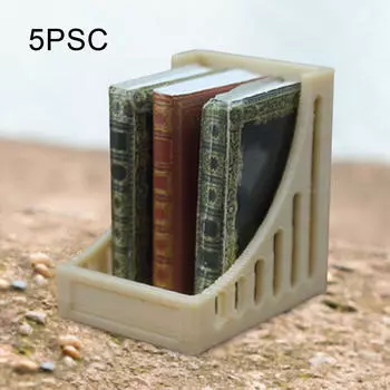 5 предметов кукольная книжная полка миниатюрная книжная библиотека украшение 1:12 масштабных художественных работ Декор сцены для коричневый