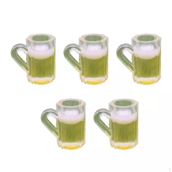 5 предметов кукольный домик стакан для напитков украшения, рождественские подарки, ролевые игрушки кукла зелёный