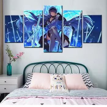 5 предметов «Убийца Акаме!» Плакат Esdeath HD с принтом, современная модульная анимация, домашний декор, настенные художественные фотографии, холст, живопись 20x35 20x45 20x55cm