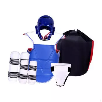 5 предметов защитного снаряжения для тхэквондо, мягкий боксерский шлем, утолщенный протектор тела для боевых искусств XL