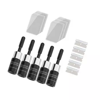 5 предметов Жидкость для ремонта стекла Набор для ремонта трещин на лобовом стекле Инструмент для лобового стекла