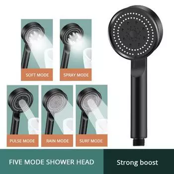 5 Pressure Boost Shower Multifunction Adjustable Large Water Yield Shower Nozzle Massage Shower Bathroom Accessory