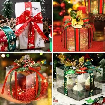 5 ярдов 25 мм Рождественская Лента Печатная Рождественская Полиэстеровая Лента Для Дизайна Ручной Работы Рождественское Украшение DIY Подарочная Упаковка 4.5m