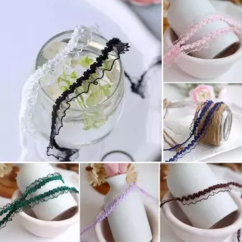 5 ярдов эластичной шифоновой кружевной ткани ручной работы для свадебного украшения белый