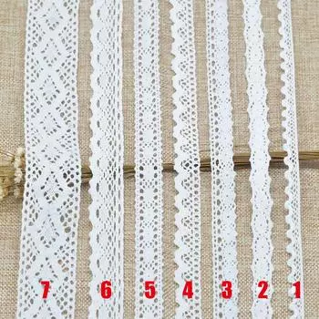 5 ярдов, белая кружевная отделка с цветочным узором, вязаные крючком куклы, декоративная хлопковая кружевная отделка, подарочная упаковка, шитье #1