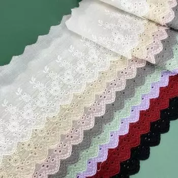 5 ярдов/лот, ширина 11 см, ручная работа, вышивка хризантемами, кружево, хлопковый материал, занавеска, декоративная ткань для дивана 5 Yards абрикосовый