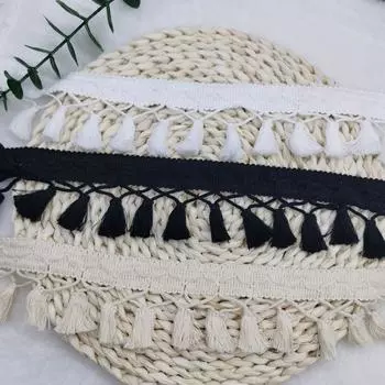 5 ярдов/лот, ширина 6 см, хлопковая бахрома, кружевная лента с отделкой кисточками для ткани, домашний текстиль, декор, сделай сам, ручная работа, швейные аксессуары 5Yards length бежевый