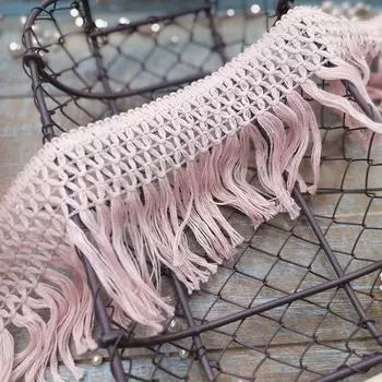 5 ярдов, ширина 10 см, белый/серо-розовый, с длинной кисточкой, свисающая занавеска, кружевное шитье, ремесленный материал 5 Yards белый