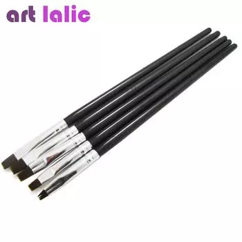 5 размеров/набор, плоская ручка для рисования, кисти для дизайна ногтей, акриловая УФ-гелевая кисть, набор ручек, дизайн «сделай сам»