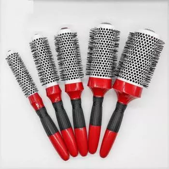 5 размеров, расческа для волос, профессиональная салонная щетка для волос, расческа для укладки волос, парикмахерские расчески, круглая алюминиевая трубка, бигуди для вьющихся волос