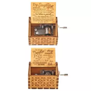 5 # ретро деревянные музыкальные шкатулки сувенирные рождественские подарки на день рождения вечерние домашние декабрь Music box-A