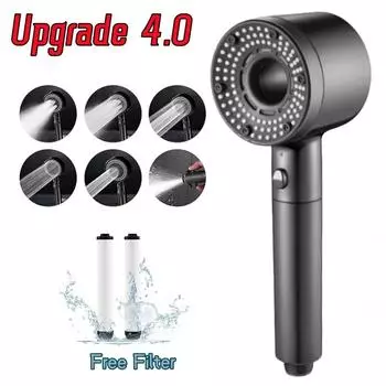 5 режимов душевой головки, регулируемый, высокого давления, водосберегающий массажный портативный фильтр, душевая головка, крючок для шланга, набор аксессуаров для ванной комнаты