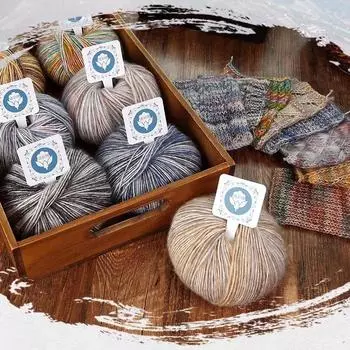 5-рулонная камуфляжная хлопчатобумажная пряжа, сегментированная крашение, мохеровая шерстяная пряжа, ручное вязание, средняя толстая нить для шарфа, шапки 5 rolls