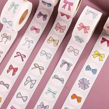 5 рулонов/2500 шт. Подарочный бант, круглая запечатывающая наклейка, 500 шт./рулон, самоклеящаяся этикетка, запечатывающая наклейка, рулонная наклейка, может использоваться для украшения упаковки 5 rolls