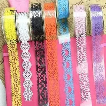 5 рулонов полой кружевной клейкой ленты для рукоделия, скрапбукинга, изготовления декоративной ленты