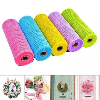5 рулонов сетчатой ленты 10 дюймов 10 ярдов украшения DIY изготовление венков принадлежности украшения для венков изготовление бантов на день рождения весенние гирлянды разноцветный