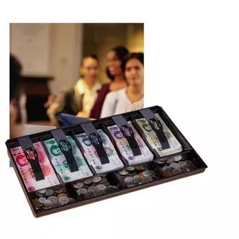 5 сеток, деньги, наличные, монеты, кассовый ящик, вставка, лоток для хранения, ящик-органайзер чёрный