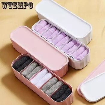 5 сеток, пластиковая коробка для хранения носков с крышкой, общежития, носки, нижнее белье, органайзер для хранения одежды, коробки, косметический держатель, контейнеры белый