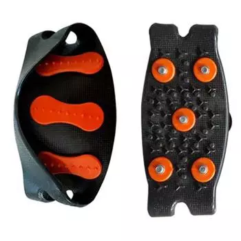 5-шиповые скальные шипы противоскользящие унисекс цепные шипы для обуви на открытом воздухе (Черный оранжевый)