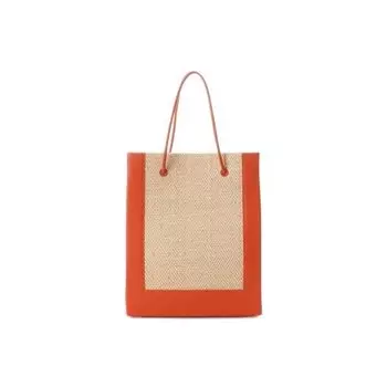 5 Shopper Style Basket Tote Bag Orange [Samantha Vega] Women s