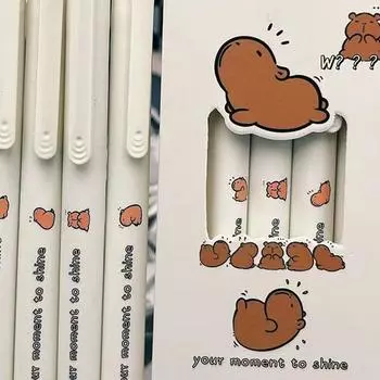 5 шт. 0,5 мм симпатичная гелевая ручка Capybara черные чернильные ручки ручка для подписи инструмент для письма школьные канцелярские принадлежности для студентов канцелярские принадлежности