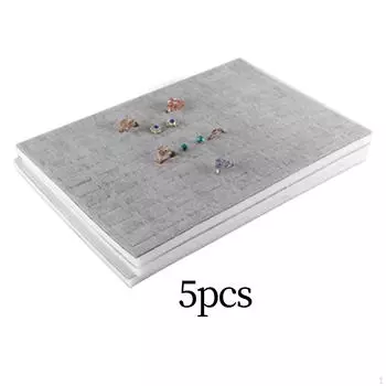 5 шт., 100 слотов, подставка для колец, держатель для ювелирных изделий, вставки-органайзер, коврики, кольца, серьги Black Sponge