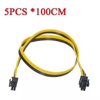 5 шт. 100 см/40 Качественный 6-контактный на 8-контактный (6+2Pin) Кабель PCI-E 18AWG Разветвительный шнур