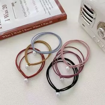 5 шт. 10 цветов, высокая эластичная резинка для волос, 3 слоя, корейская резинка для волос, женский аксессуар для волос для девочек чёрный