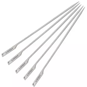 5 шт. 10-дюймовые плоские шампуры для барбекю на открытом воздухе, на заднем дворе, для пикника, барбекю, гриля, шампуры для кебаба, палочки для барбекю серый