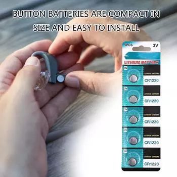 5 шт/10 шт CR1220 плоские батарейки 3 В литиевые батарейки для часов калькуляторов и небольшой электроники A