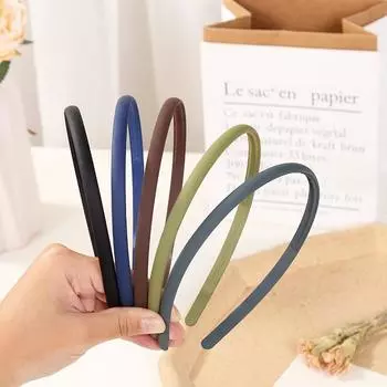 5 шт./10 шт. Женские пластиковые ободки для волос 0,8 см Тонкие Однотонные Матовые Повязки для волос Нескользящие Обручи для волос для девочек для повседневной носки