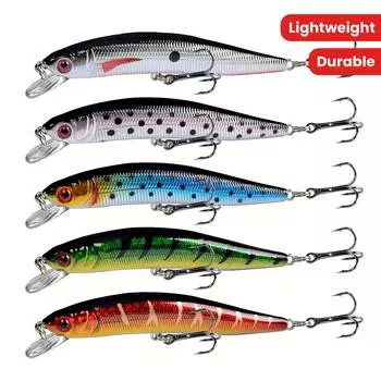 5 шт. 10 см/3,94 дюйма 8 г/0,28 унций прочный набор приманок для ловли мелкой рыбы реалистичные приманки для ловли окуня 5pcs