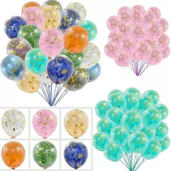 5 шт. 12 дюймов радужные прозрачные воздушные шары с пайетками красочные бумажные обрезки набор латексных воздушных шаров с днем рождения день рождения свадьба вечеринка принадлежности украшения Balloon Glue 100pcs