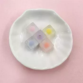 5 шт 12 мм модные акриловые матовые квадратные бусины DIY мобильный телефон цепочка ожерелье браслет ювелирный материал розовый