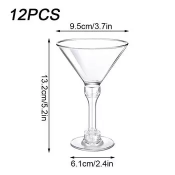 5 шт/12 шт Пластиковые бокалы для вина Высокие бокалы для мусса Бокалы для коктейля Маргарита Летние бокалы для шампанского Прозрачные 12pc