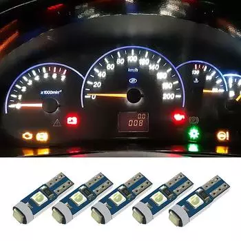 5 шт 12 В T5 3030 светодиодные лампы для салона автомобиля приборная панель автолампа для приборов белый