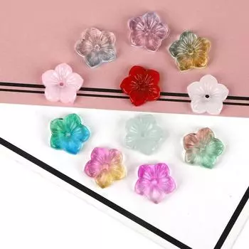 5 шт. 13*13 мм, выбор цвета, форма Сакуры, градиентный стеклянный кулон для изготовления ювелирных изделий, браслет, ожерелье, серьги