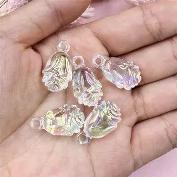 5 шт. 13*24 мм акриловые свободные бусины цвета шампанского в виде розы для изготовления браслетов и ожерелий, модные ювелирные аксессуары «сделай сам» розовый