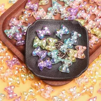 5 шт. 14*15,5 мм конфетного цвета акриловые прямые отверстия покрытие прозрачные бусины-банты DIY головные уборы цепочки для мобильных телефонов ювелирные аксессуары розовый