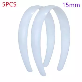 5 шт. 15/20/25/30 мм Черные Белые Однотонные Пластиковые Плоские Ободки для Волос из Экологичного Материала Без Зубцов Повязки для Волос DIY Аксессуары для Волос