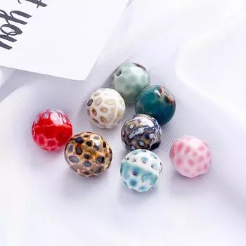 5 шт. 15 мм цветные глазурованные шарики в виде пятен, керамические гладкие бусины для изготовления ювелирных изделий, ожерелье, браслет, серьги