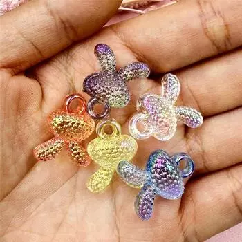 5 шт. 17,5*21 мм акриловые прозрачные покрытые УФ-головой кролика бусины кулон DIY ювелирные аксессуары серый