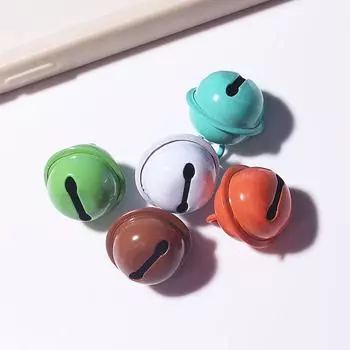 5 шт. 18 мм цветной брелок-колокольчик, кулон, металлический брелок-колокольчик карамельного цвета white