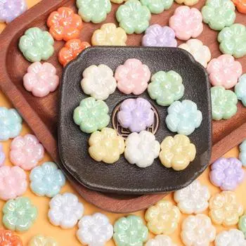 5 шт. 19,5 мм акриловые УФ-цветные бусины с цветком сливы для изготовления браслетов и серег DIY ювелирные аксессуары материалы из бисера оранжевый