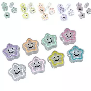 5 шт. 19 мм акриловые капельницы масла прозрачные пентаграммы смайлик бусины DIY ручной работы ожерелье из бисера веревка аксессуары для волос красный