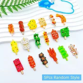 5 шт. 1:12 кукольных домиков, миниатюрное барбекю, шашлык, мясо, запекание, креветки, пищевой декор