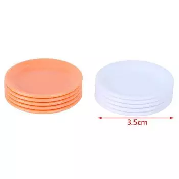 5 шт. 1:12 кукольных миниатюр, тарелка, тарелка для ролевых игр, кухонные аксессуары, игрушка белый